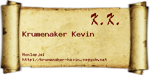 Krumenaker Kevin névjegykártya