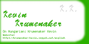 kevin krumenaker business card